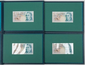 1990 Bank of England £5 Series "D" of 1971 in a presentation folder with the new £5 Series "E", Uncirculated. (2 notes); four complete folders; one of which is worn.