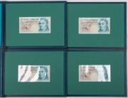 1990 Bank of England &pound;5 Series "D" of 1971 in a presentation folder with the new &pound;5 Series "E", Uncirculated. (2 notes); four complete folders; one of which is worn.