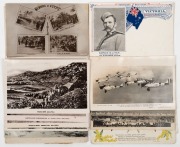 Postcards: AUSTRALIA - MILITARY: A range including Captain D.J.Ham of The Bushmen's Corps (Boer War), "Alf & Blueys Cinema", "Shrapnel Gully Gallipoli",&nbsp;&nbsp;Australian soldiers posing victoriously in front of the trenches at Pozi&Atilde;&uml;res, the aftermath of Germa