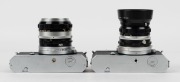 NIPPON KOGAKU: Two circa 1965 Nikon Nikkormat FT SLR cameras -&nbsp;one [#FT 3162279] with Nikkor-H&middot;C&nbsp;Auto 50mm f2 lens [#2233910] and&nbsp;lens hood, the other [#FT 3921513] with Nikkor-S Auto 50mm f1.4 lens [#793849].&nbsp;(2 cameras) - 5