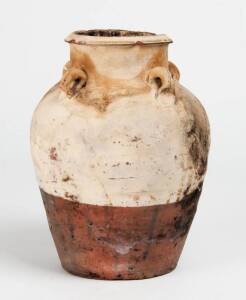 A stoneware lugged jar, possibly Ming Dynasty, 21.5cm high