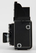 FRANKE & HEIDECKE: Rolleicord IV TLR camera [#1349710], circa 1953, with Xenar 75mm f3.5 lens [#3458007] and Synchro-Compur shutter, with metal lens hood. - 3