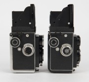 FRANKE & HEIDECKE: Two TLR cameras - one circa 1950 Rolleicord IId [#1080534] with Triotar 75mm f3.5 lens [#3130752], and one circa 1938 Rolleicord IIa [#675726] with Triotar 75mm f3.5 lens [#2192174]. (2 cameras) - 3