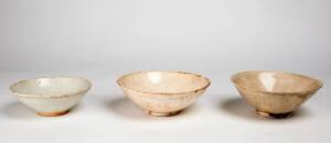 Two Chinese Cizhou-type bowls, and a Qingbai bowl, probably Ming Dynasty, 20cm, 18.4cm and 16.5cm diameter