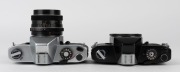 FRANKE & HEIDECKE: Two Rolleiflex SL35 SLR cameras, circa 1970, one [#4004994] made in Germany with chrome-body&nbsp;and Planar 50mm f1.8 lens [#5190066], and one [#4038628] with body only, in black, made in Singapore. (2 cameras) - 4