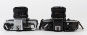 FRANKE & HEIDECKE: Two Rolleiflex&nbsp;SLR cameras - one 1978 SL35E [#6371856]&nbsp;with Planar 50mm f1.8 lens [#1204619] and front lens cap, and one black-body 1976 SL35M [#4796040] with Planar 50mm f1.8 lens [#1101627], front lens cap, and Hoya Skylight(1B) lens - 4