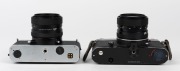 FRANKE & HEIDECKE: Two Rolleiflex&nbsp;SLR cameras - one 1978 SL35E [#6371856]&nbsp;with Planar 50mm f1.8 lens [#1204619] and front lens cap, and one black-body 1976 SL35M [#4796040] with Planar 50mm f1.8 lens [#1101627], front lens cap, and Hoya Skylight(1B) lens - 5