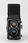 FRANKE & HEIDECKE: Rolleiflex Automat TLR camera [#1056206], circa 1939, with Xenar 75mm f3.5 lens [#1865541] and Compur-Rapid shutter, with metal lens hood.  - 2