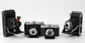 AGFA: Four folding cameras - one Record I, one Solinette II, one Isolette I, and one Standard. (4 cameras)
