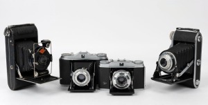 AGFA: Four folding cameras - one Record I, one Solinette II, one Isolette I, and one Standard. (4 cameras)