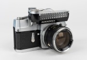 NIPPON KOGAKU: Nikkorex F SLR camera [#361752], circa 1962, with Sekor&nbsp;35mm f2.8 lens [#842164] and Nikkorex F exposure meter.