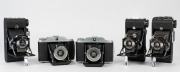 KERSHAW: Five mid-century, English-made folding cameras - three Eight-20 Penguins, and two Kershaw 110s.&nbsp;(5 cameras)