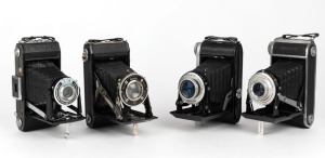 VARIOUS MANUFACTURERS: A selection of mid 20th-century vertical-folding cameras, comprising models from Belca, Braun, Demaria, and Fototecnica. (4 cameras)
