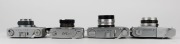 KONICA: A selection of four circa 1960s&nbsp;zone-focusing and rangefinder cameras - one Konica L [#164299] with lens cap, one Konica Eye [#155048] with wrist strap, one EE-Matic Deluxe F [#125690], and one Auto S2 [#572604] with lens cap. (4 cameras) - 3