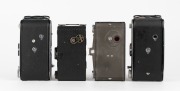 HOUGHTON: Four early-to-mid 20th-century vertical-folding cameras - one Selfix 20 [#G 11117], two Selfix 420s [#B 10907 & #B 19890], and one Snapper. (4 cameras) - 2