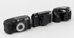 KONICA: Three circa 1990s point-and-shoot cameras - one rare prototype model MR640 [#2235413], one Aiborg [#1545844], and one C35 MF [#653485]. (3 cameras)