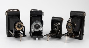 KODAK: A selection of four different vertical-folding cameras, with various lens and shutter combinations. (4 cameras)