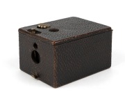 KODAK: Original 1895 third-model Pocket Kodak box camera in brown pebble-grained leather. - 2