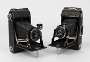 ZEISS IKON: Two circa 1931 Ikonta 520/2 vertical-folding cameras - one with Tessar 95mm f4.8 lens [#1331396], and one with Novar 105mm f6.3 lens [#1181385]. (2 cameras)