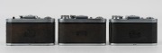 ZEISS IKON: Three circa 1940s Tenax I 570/27 35mm square-format cameras, each with varying lens and shutter details. (3 cameras) - 3