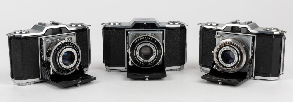 ZEISS IKON: Three circa 1947 Ikonta 35 522/24 cameras - one