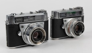 KODAK: Two circa 1961 viewfinder cameras - one Retina Automatic I [#75488] with Retina-Reomar 45mm f2.8 lens and Prontormat-S shutter, and one Retina Automatic II [#61675] with Retina-Xenar 45mm f2.8 lens and Compur shutter. (2 cameras)