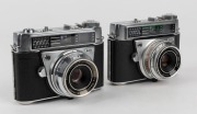 KODAK: Two circa 1961 viewfinder cameras - one Retina Automatic I [#75488] with Retina-Reomar&nbsp;45mm f2.8 lens and&nbsp;Prontormat-S shutter, and one Retina Automatic II [#61675] with Retina-Xenar&nbsp;45mm f2.8 lens and&nbsp;Compur shutter.&nbsp;(2 cameras)