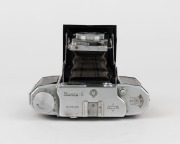 MAMIYA: Mamiya-6 IV horizontal-folding camera [#35225], circa 1947, with C. Simlar&nbsp;75mm f3.5 lens [#360641] and&nbsp;Seikosha-Rapid&nbsp;shutter.&nbsp;'Made in Occupied Japan' engraved on camera base. - 4