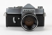 MAMIYA: Prismat NP SLR camera [#3384389], circa 1961, with Mamiya-Sekor F.C. 58mm f1.7 lens [#460461]. Mamiya's first 35mm SLR camera. - 2