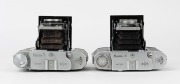 MAMIYA: Two Mamiya-6 IV horizontal-folding cameras - one 1947 example [#31343] with rare Neocon 75mm f3.5 lens [#1869] and Stamina shutter, and one 1957 example [#71845] with Olympus Zuiko F.C. 75mm f3.5 lens [#626785] and&nbsp;Seikosha-Rapid shutter. (2 camer - 4