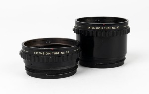 HASSELBLAD: Two Hasselblad extension tube rings, with one marked 'Extension Tube No. 40', and the other marked 'Extension Tube No. 20'. (2 items)