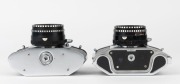 IHAGEE: Two early 1960s SLR cameras - one Exa II [#270880] with Domiplan&nbsp;50mm f2.8 lens [#2823299], and one Exa IIb [#230832], also with Domiplan&nbsp;50mm f2.8 lens [#3553206]. (2 cameras) - 5