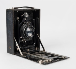 ZEISS IKON: Ideal 250/11 vertical-folding camera [#708825], circa 1937, with Tessar 210mm f4.5 lens [#1929913] and Compound shutter.