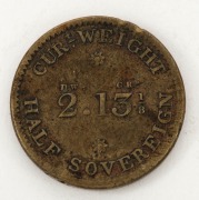 Great Britain - Coins: 1821 GEORGE VI brass Royal Mint Coin Weight for Half Gold Sovereign - 2