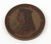 1888 CENTENNIAL INTERNATIONAL EXHIBITION, MELBOURNE, bronze award medal, 76mm, designed by George Anderson, made by Stokes & Martin (Melbourne Mint), 220g, nearly uncirculated. Impressed "F.W. HADDON, ESQ." to rim. Fred Haddon, of Anderson Street, South Y - 2