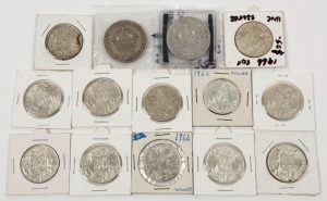 GEORGE VI, 1937 and 1938 Crowns, VF/EF; plus 1966 50c Elizabeth II (12, some Unc.). (Total: 14).