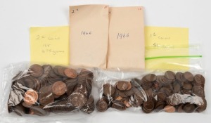 ELIZABETH, One Cent & Two Cents coins, 1.3kg+.