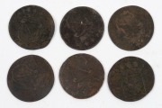 Netherlands - Coins: VOC - NETHERLANDS EAST INDIES: 1 Duit&nbsp;bronze coins, 1733, 1753, 1754 & 1755 (3); Total: 6. - 2