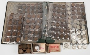 A pre-decimal AUSTRALIA accumulation, ½d - 2/- and noted a 1d Internment Camp token; some in slip-in plastic pages, some in an album and some sorted by denomination in small boxes, etc. (qty).
