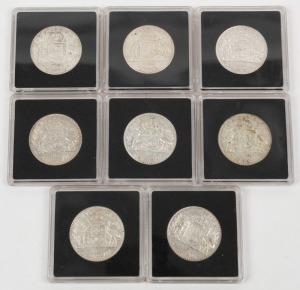 George VI, 1940, 1941, 1942 (2), 1943, 1944S, 1945 & 1947 Florins, (8), VF-EF.