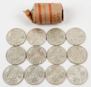 1966 FIFTY CENTS, a complete roll of 20 in Commonwealth Bank paper, plus 12 loose, mostly high grades. (Total: 32).