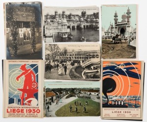 Postcards: EXHIBITIONS - OTHER: A varied collection of postcards issued at various international exhibitions, such as the 1909 Imperial, 1910 Japan-British, and 1913 Imperial Services Exhibitions. Featuring images of ornate pavilions, model villages, traditional dancers, mechanical rides, etc. Also Liège 1930, Berne 1914, Roubaix 1911, and others. (Total: 39; 26 unused; 13 used)