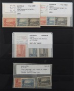 Kangaroos and other pre-decimal issues in a Hagner album. Includes a range of Mint Roos to 2/-, 5/- Roos (3) Used, Specimen set, Macarther sets, 1/6 Hermes, Victorian Centenary, NSW,&nbsp;KGVI defins to &pound;1, some blocks to 5/-. etc. Mixed condition. (qty).