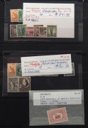 Kangaroos and other pre-decimal issues in a Hagner album. Includes a range of Mint Roos to 2/-, 5/- Roos (3) Used, Specimen set, Macarther sets, 1/6 Hermes, Victorian Centenary, NSW,&nbsp;KGVI defins to &pound;1, some blocks to 5/-. etc. Mixed condition. (qty). - 3