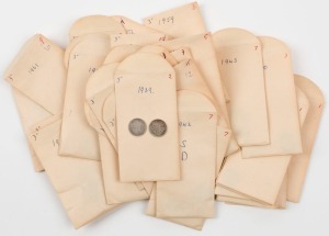 1910 - 1964 accumulation in labelled seed envelopes; mainly KGVI & QEII issues. (Total: 180+).