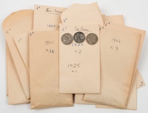 1914 - 1963 accumulation in labelled seed envelopes; mainly KGVI & QEII issues. (Total: 100).