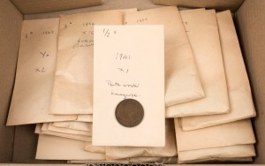 1918 - 1964 accumulation in labelled seed envelopes; mainly KGVI & QEII issues. (Total: 150+).