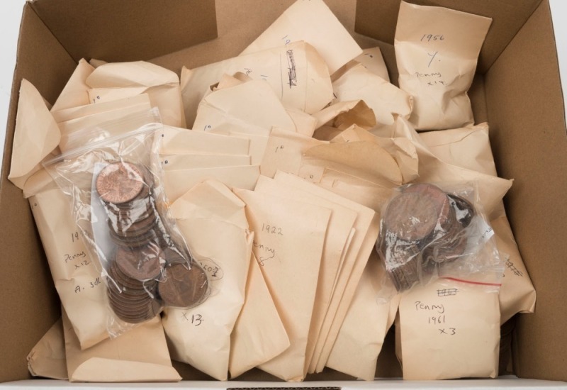 1911 - 1964 accumulation in labelled seed envelopes; mainly KGVI & QEII issues. (Total: 450+).