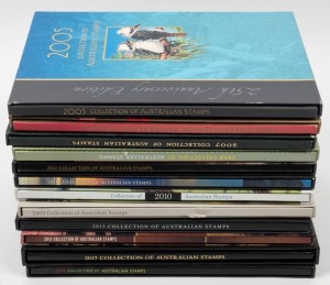 AUSTRALIA POST YEARBOOKS: 2005 - 2015 plus 2017 with all stamp present. FV: $1080+.