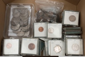 A small decimal period accumulation, noted mainly individual coins in dated cards. (qty).